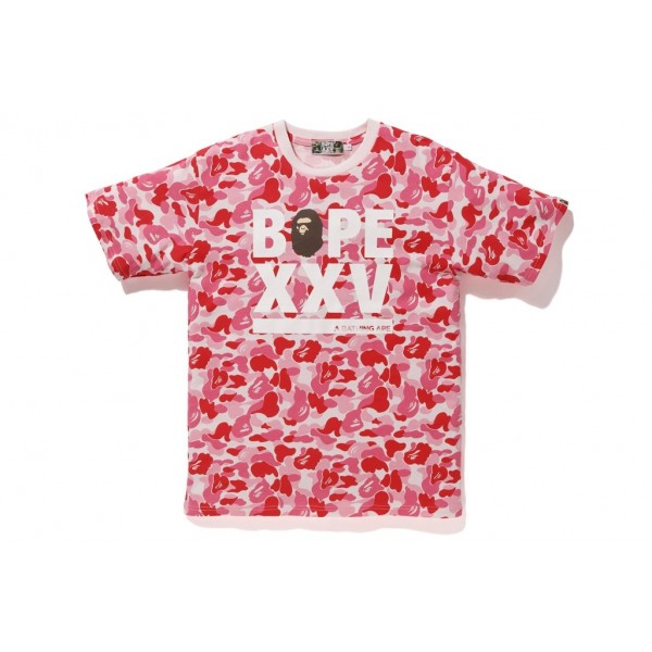 ABC BAPE XXVロゴTシャツピンクカモフラ...